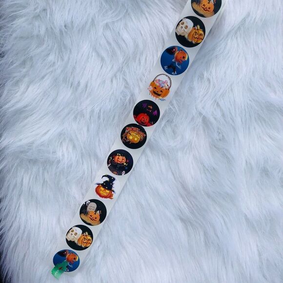 Brand New Halloween Sticker Roll - 500 Pieces 8 Designs Happy Halloween … - Picture 3 of 10